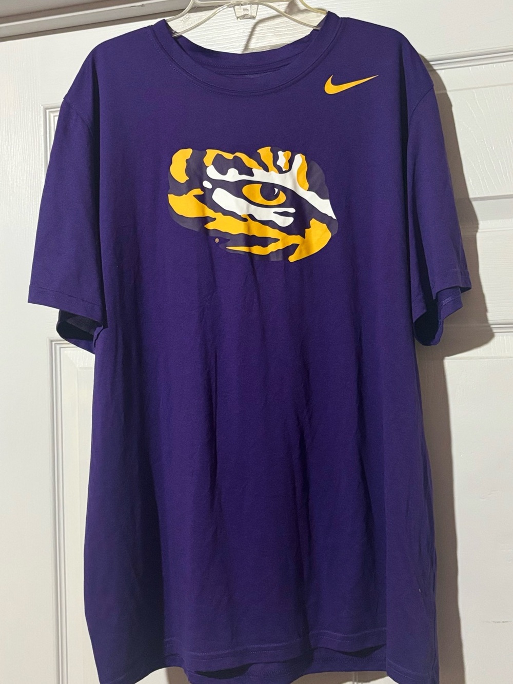 Nike LSU Tigers Dri-Fit T-Shirt Purple Tiger Eye Logo Mens XL